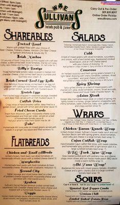 Amazing menu