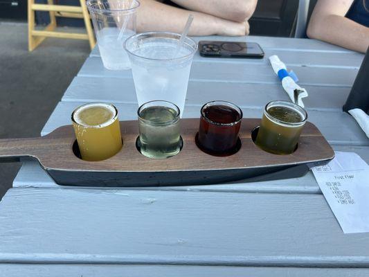 Flight of beer.