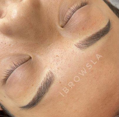 Microblading Combo Brows Semi-Permanent Makeup Los Angeles Encino iBrowsLA PMU