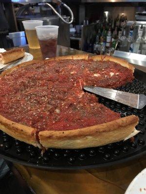 The chicago style pizza is awesome!   Highly recommend the pizza jere.  Sauce is good......cheese is perfect.  Must try