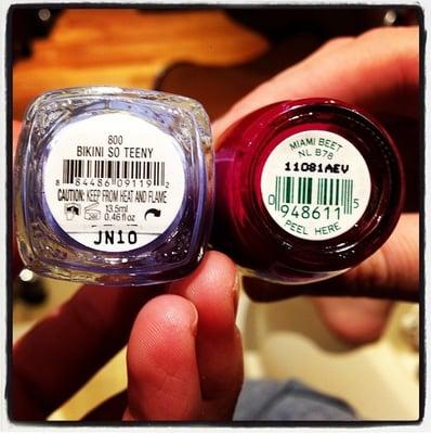 Two of the best colors for pedicure.