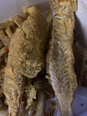 Fried Whiting  Very dry and not seasoned well.