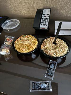 M1. Chicken Lo Mein (small), & R6. House Special Fried Rice (small)