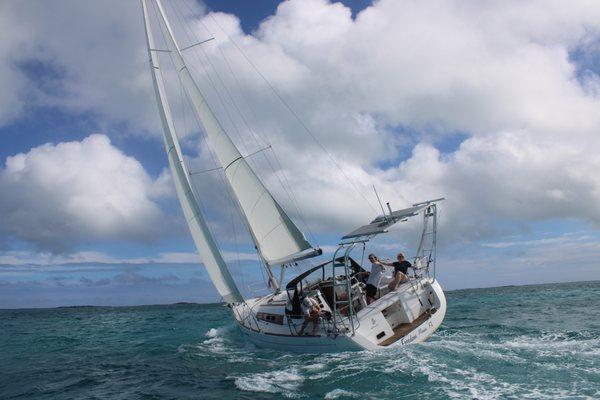 SV Freedom out on Biscayne Bay