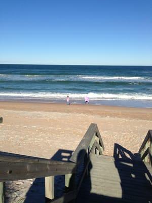 Stairwell to the beach just across the street.