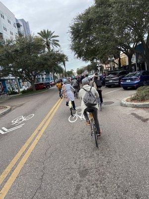 Biking down Central Ave