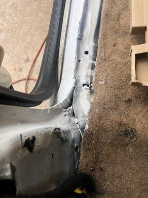 B pillar and door area terrible repair