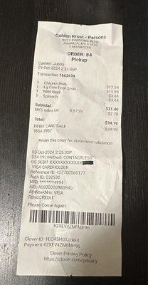 Food  receipt