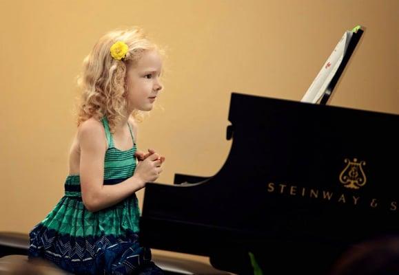 5 year old piano student - recital at Music Gallery