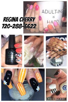 Nail art, acrylic nails , gel polish dip nails