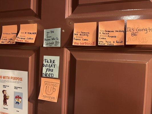 post-it notes of encouragement