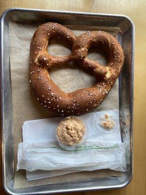 Pretzel with a dip