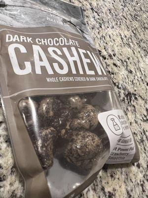 Dark Chocolate cashews? Why send someone melted cashews before closing... ?