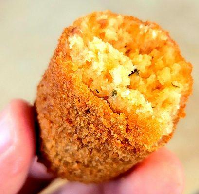 Inside of a pork croquetta - so fluffy!