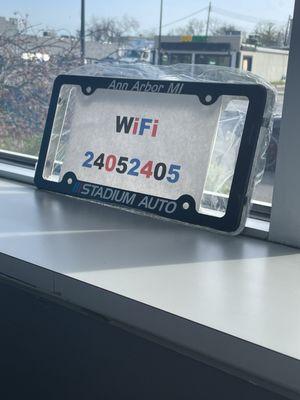 Clever way to give out the wifi password for those waiting