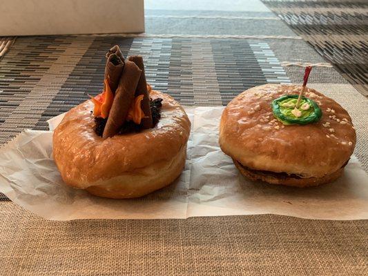 Cute Memorial Weekend donuts! Campfire and burger