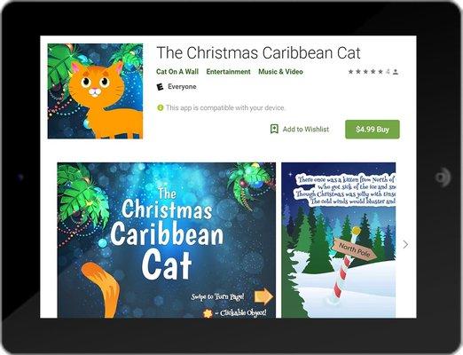 The Christmas Caribbean Cat Book App!