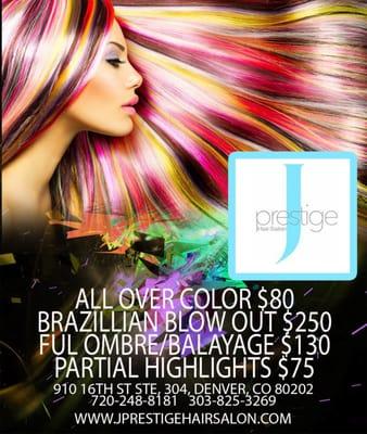 Jprestige is a modern day trendy and hip salon looking to earn your trust we are located in the in the heart of downtown Denver!