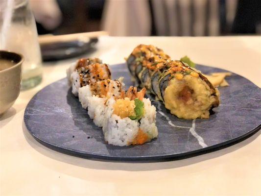 Shrimp Tempura Roll $6.75 / Little Dynamite Roll $8.75