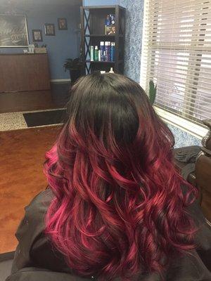 Color melt/ Balayage with accent color