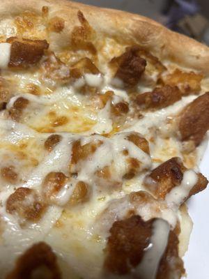 Buffalo Chicken Pizza with ranch drizzle