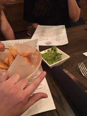 Hands for scale. Guac and tacos are tasty but comically undersized