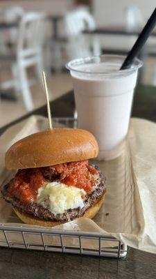 January specials: Italian Burger & Raspberry Mascarpone Shake