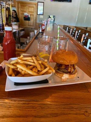 Rodeo burger and fries.