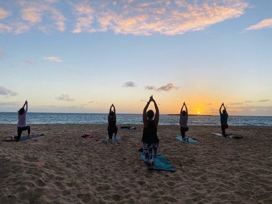 Sunrise Yoga at Kailua Beach