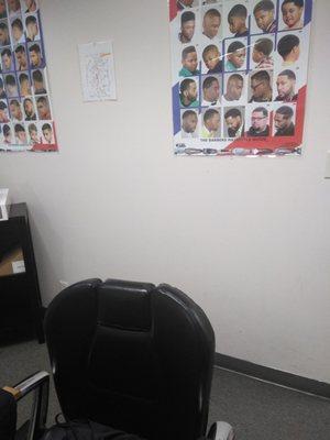 Haircut training area.