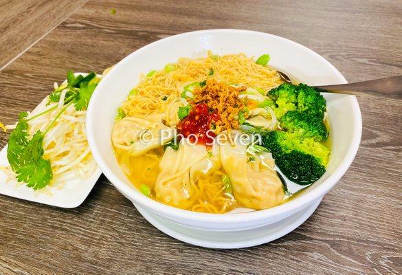 Wonton egg noodle soup