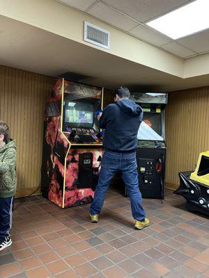 The arcade has fun for dads too!