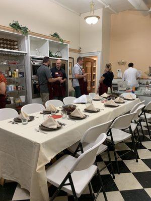 Main cooking and dining area