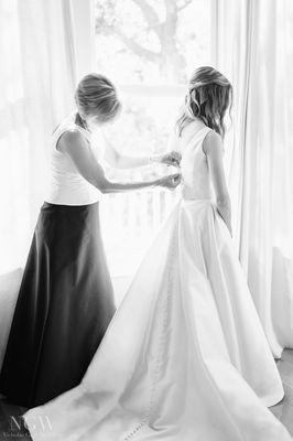 Custom gown and custom skirt/top separates for mother of the bride