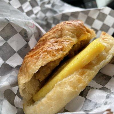 Breakfast croissant sandwich!