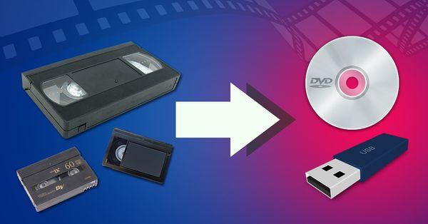 Video tape transfer service. Convert tapes to digital or DVD. VHS, VHSC, 8mm, Hi8, MiniDV camcorder camera tapes