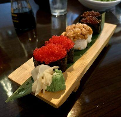 Uni, Tobiko, and Ikura