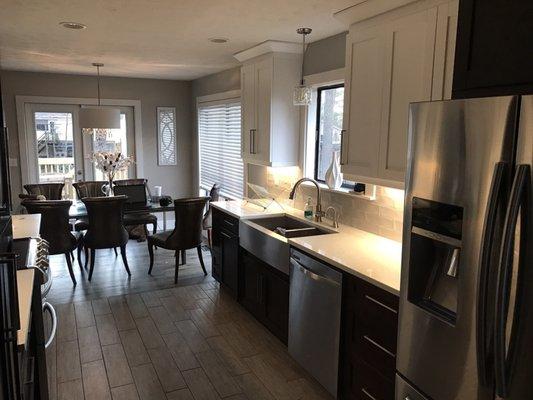 Small Designer Kitchen Remodel - Had wall knocked out to make a little bigger.