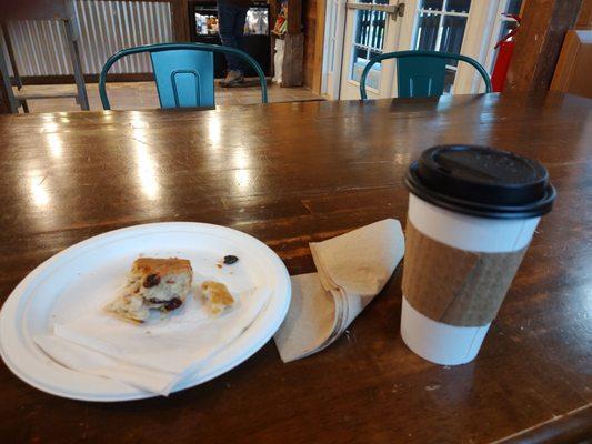 Coffee and what's left of the scone!