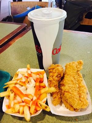 Chicken Tenders with Buffalo fries