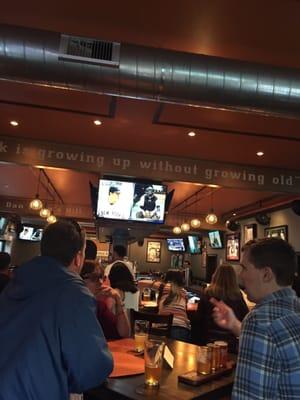 The bar!!!!  It's a great sports bar with old time arcade room!