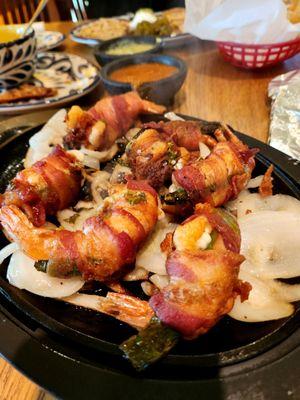 Bacon wrapped shrimp