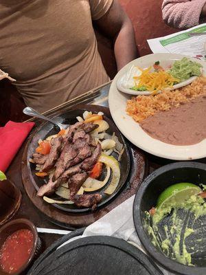 Fajita Steak Enchilada Plate