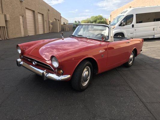 A fun little Sunbeam Alpine in for seats!