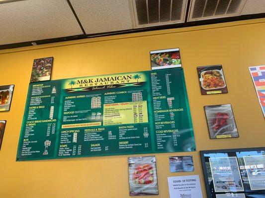 Menu of Mike and Mike Jamaican