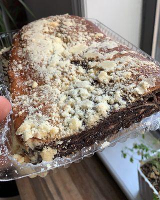 Kokosh - chocolate filled roll with streusel topping