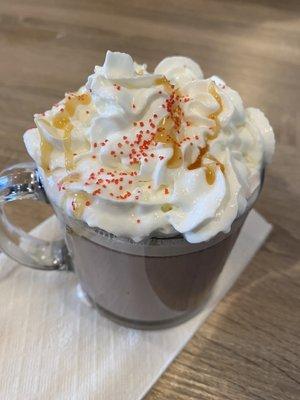 Spiked butterscotch hot chocolate