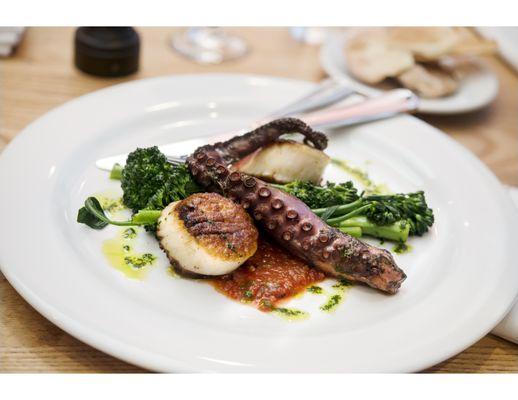 Broiled Octopus & Scallops