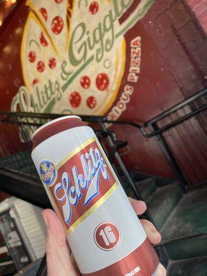 Enjoy an ice cold Schlitz at Schlittz & Giggles