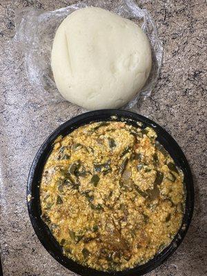 Egusi and fufu (spicy)